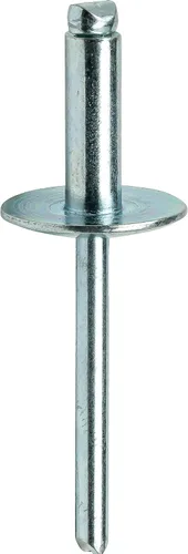 Miniatura 6 de Fastenere Remaches Pop de Brida Grande – 1/4 pulgadas x 1/4 pulgadas (25 piezas) Trabajo Pesado, Extremo Abierto, Acero Zinc, Resistente a