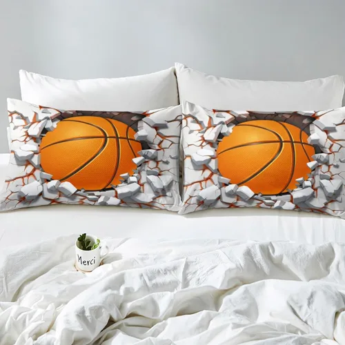 Miniatura 5 de Erosebridal Juego de sábanas de baloncesto para niños y adolescentes, juego de sábanas deportivas de juego de pelota, juego de sábanas de juego