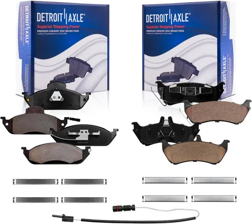 Miniatura 146 de Detroit Axle - Pastillas de freno de cerámica delanteras Reemplazo de pinza de freno derecha para Dodge Ram 1500 Dakota, Ram 1500 Classic - Juego