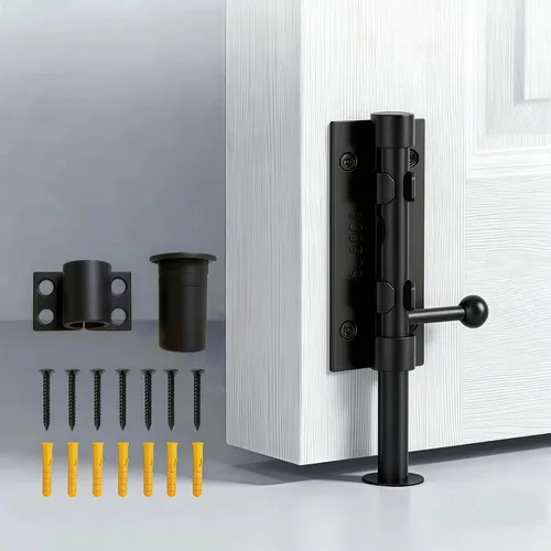Miniatura 12 de Barrel Bolt Latch,7.7 inch Slide Bolt Gate Latch,14mm Bolt Heavy Duty Shed Door Latch,304 Stainless Steel Black Finish Lock Latch for Barn, Fence