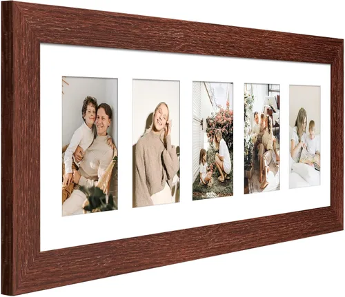 Miniatura 697 de Marcos de Fotos Collage de 13.5X15.5 con 7 Aberturas para Fotos de 4X6, Marco de Fotos Múltiples con Paspartú para Decoración de Pared, Grano