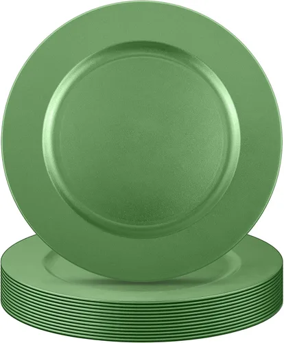 Miniatura 16 de Tanlade 50 Platos Base Plateados al Por Mayor, Plato Base Redondo de Plástico de 13", Platos Base Brillantes Plateados para Mesa, Platos de Servicio