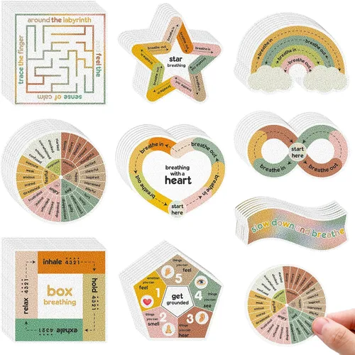 Miniatura 7 de Libima 72 Piezas de Calcomanías Sensoriales para la Ansiedad, Calcomanías Texturizadas, Calcomanías para Jugar, Calcomanías de Atención Plena
