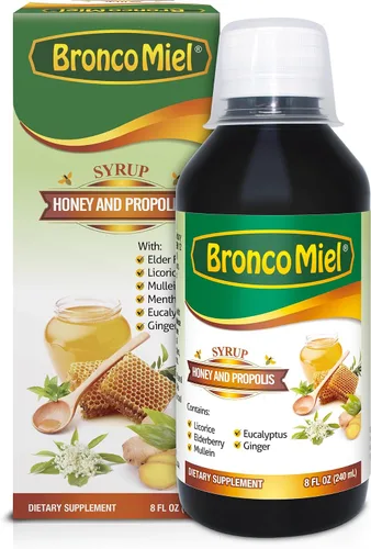 Propóleo de miel y jarabe de flor de saúco para adultos, 8 onzas líquidas, fórmula diaria de apoyo inmunológico con Sambucus saúco, regaliz,