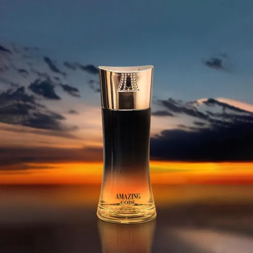 Miniatura 5 de Set de regalo de perfume para hombre, EDP, paquete de 2 (3.4 oz / 3.4 fl oz cada uno), Amazing Code Gold, AQUA DE EP BLUE, ámbar picante y azul