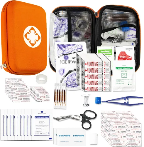 Miniatura 9 de Kit de Primeros Auxilios de Supervivencia para Coche-Hogar Kit de Emergencia - Morado 273 Piezas Equipo Suministros de Viaje Set de Primeros