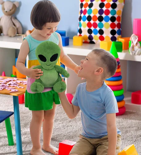 Miniatura 6 de DolliBu Peluche alienígena de peluche, alienígena verde suave, abrazable, adorable juguete de peluche de criatura espacial, lindos regalos extraños
