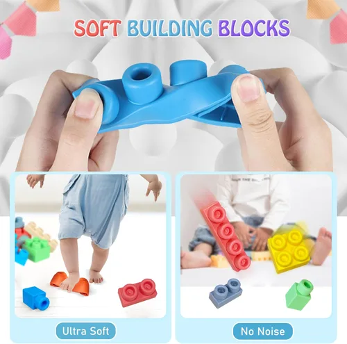 Miniatura 5 de Pelotas sensoriales para bebés, juguetes sensoriales para bebés de 6 a 12 meses para niños pequeños de 1 a 3 años y bloques de goma suave para bebés