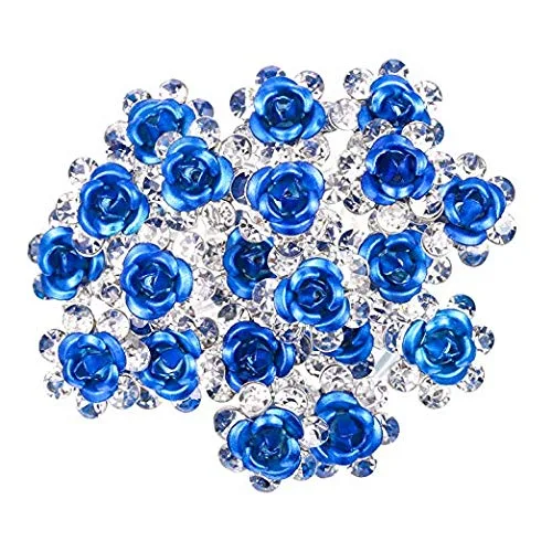 WOIWO 20 horquillas de cristal para el cabello, diseño afilado en U, de metal, para mujeres y niñas, accesorios de joyería para el cabello, color