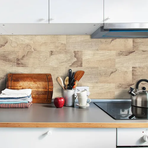 Miniatura 2 de 9pieces Adhesive Tile Stickers for Kitchen Backsplash and Home Decoration Water Resistant PVC Wood Grained Designing