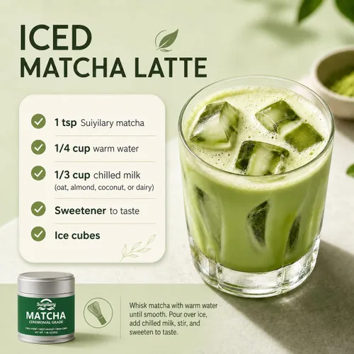 Miniatura 5 de Polvo de té verde matcha de grado ceremonial, té verde en polvo premium de primera cosecha – 100% puro té matcha, vegano, sin gluten, sin azúcar