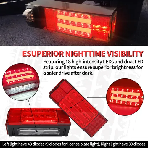 Miniatura 2 de Gonice Kit de Luces para Remolque de Barco Sumergible - Luces LED Súper Brillantes para Remolque con Luces de Tira Halo - Ideal para Camper Camión