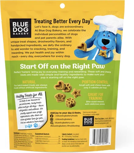 Miniatura 2 de Blue Dog Bakery Golosinas naturales para perros, entrenadores perfectos, golosinas bajas en calorías, sabor a pollo y queso, 6 onzas, 8