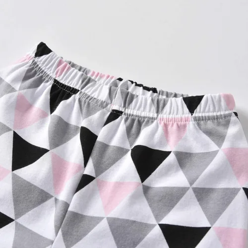 Miniatura 8 de Conjunto de 3 piezas de ropa de bebé niña de manga larga con letras pantalones casuales y diadema