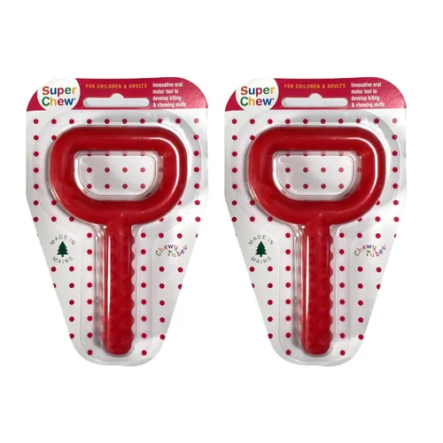 Chewy Tubes, Paquete de 2 - Red Super Chews - Herramienta de tratamiento sensorial pediátrico y para adultos