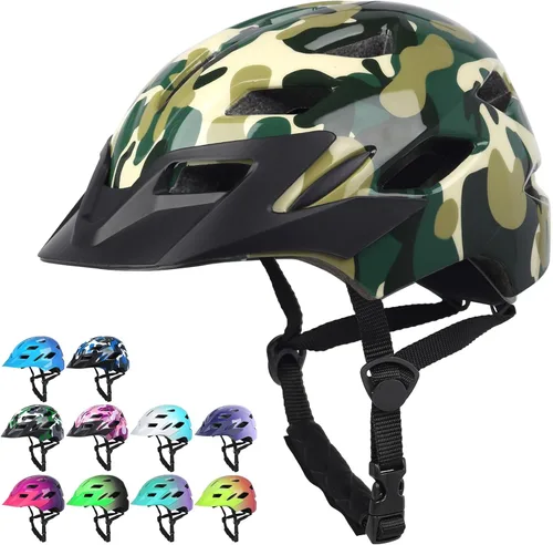 Miniatura 14 de Kids Bike Helmet,Bavilk Kids Boys Girls Bike Helmets with LED Light Detachable Visor Children Youth Teen Multi-Sport for Skating Cycling Scooter