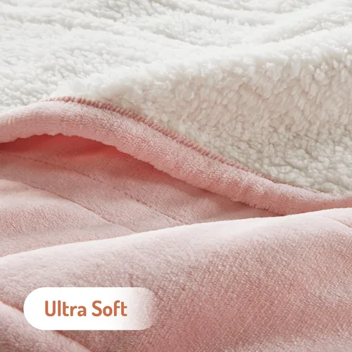 Miniatura 7 de Degrees of Comfor - Manta térmica rosa, manta eléctrica de franela suave con 6 ajustes de calor y apagado automático de 4 horas, regalos cálidos