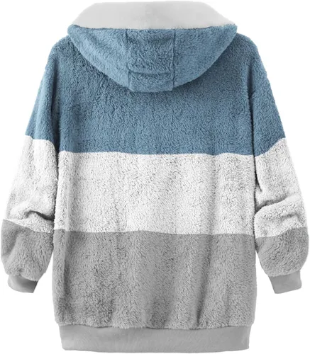 Miniatura 4 de SNKSDGM Women's 2023 Fashion Fuzzy Fleece Jackets Warm Winter Zipper Warm Shearling Shaggy Faux Fur Hoodies Coat Outwear
