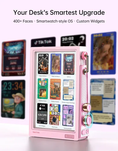 Miniatura 4 de Divoom Times Frame - Marco de fotos digital WiFi de 10.1 pulgadas con 64 GB, aplicación gratuita sin tarifas de suscripción, soporta carga de Rosa