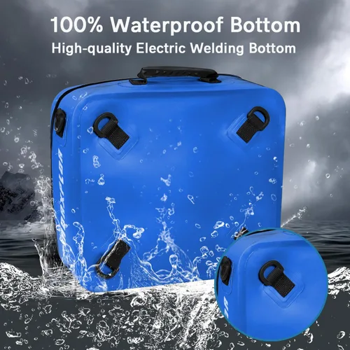 Miniatura 3 de MORXPLOR Bolsa térmica impermeable de PVC para paddleboard, 12 latas, enfriador aislado suave para paddleboard, camping, kayak Azul oscuro