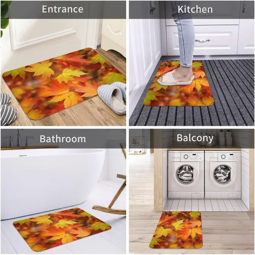 Miniatura 7 de Autumn Leaves of Maple Print Front Door Mat Absorbent Bathroom Rug Non Slip Indoor Doormat for Entryway Garage Patio 16 X 24in