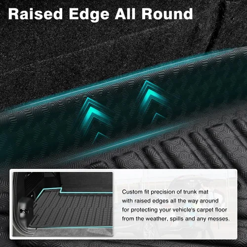 Miniatura 6 de Mixsuper Forro de carga para Rivian R1S 2022-2024 2025, alfombrilla para maletero para todo tipo de clima, para accesorios R1S, alfombrilla