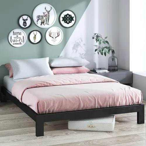 Miniatura 15 de ZINUS Heidi Marco de Cama con Plataforma de Metal, Base de Colchón de Acero, No Necesita Somier, Fácil Montaje, Individual, Negro