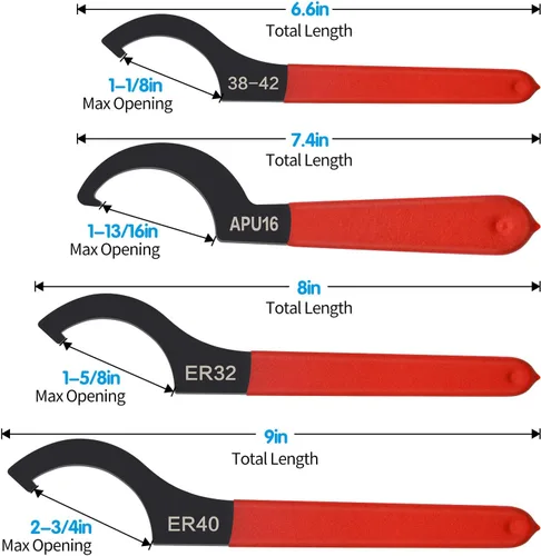 Miniatura 3 de Mdvora Juego de Llaves Spanner para Coilover, 4 piezas, Acero de Aleación, Goma