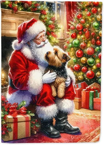 Miniatura 57 de Caroline's Treasures DAC4159CHF - Bandera de casa de Husky siberiano y Papá Noel para porche, grande, para colgar en la pared, poliéster
