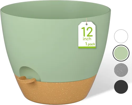 Miniatura 8 de 8/7/6.5/6/5.5/5 Inch Self Watering Pots for Indoor Outdoor Plants, Set of 6 Large Plastic Planters with Visual Water Window, Drainage Holes &