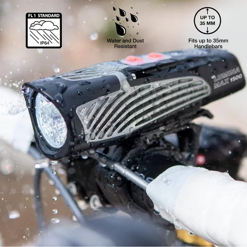 Miniatura 5 de NiteRider Lumina Max 1500/2000/2500 Bike Light USB-C Rechargeable LED Headlight with Wireless Control, 8 Lighting Modes, 8-Step Fuel Gauge, IP64
