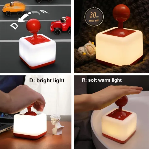Miniatura 2 de Luz nocturna para cuarto de bebé, lámpara nocturna con interruptor de palanca para dormitorio, lámparas recargables por USB, 2 modos de luz, juguete