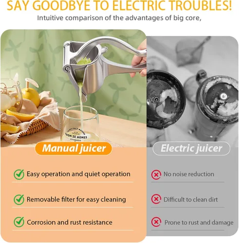 Miniatura 6 de Exprimidor, Extractor de Jugo de Fruta Fresca de Aleación de Aluminio, Exprimidor de Jugo Manual de Mano, exprimidor manual, Fácil de Limpiar