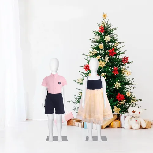 Miniatura 6 de Maniquí de cuerpo completo para niños, forma de vestido infantil de 43.3 pulgadas, torso de maniquí ajustable sin rostro, pantalla de maniquí