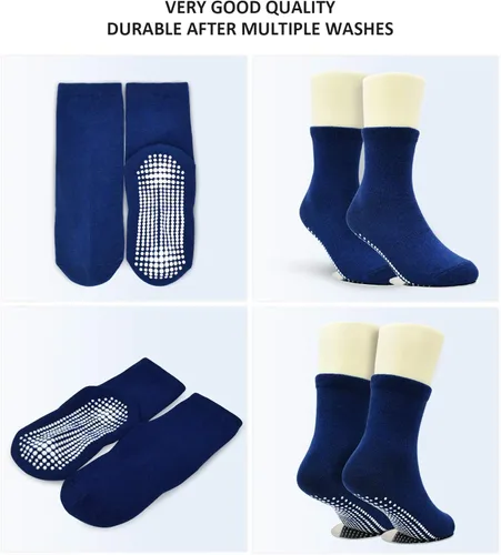 Miniatura 7 de HYCLES Calcetines antideslizantes para niños pequeños 12 pares de calcetines de tobillo alto para bebé niño y niña para niños de 1-33-55-77-10T Multi