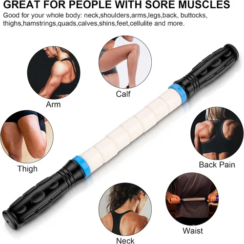 Miniatura 4 de iGreely Rodillo de masaje portátil, el rodillo muscular definitivo de 17 pulgadas, recomendado por fisioterapeutas, promueve la recuperación, alivio