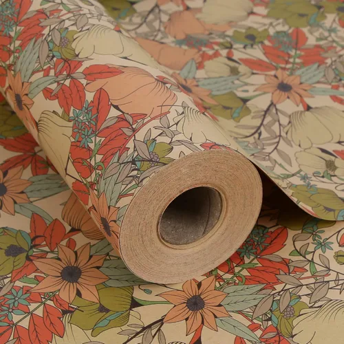 Miniatura 21 de Aimyoo - Rollo de papel de regalo floral kraft - Rollo jumbo - 30 pulgadas x 33 pies - Papel de regalo vintage con flores para todas las ocasiones