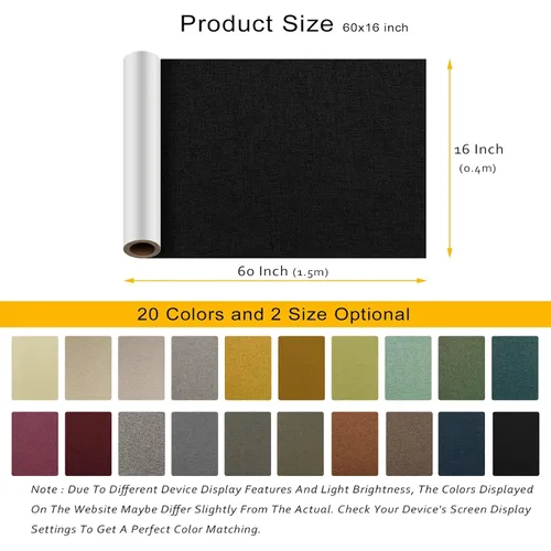 Miniatura 4 de ILOFRI Parches de tela de lino autoadhesivo de 16 x 60 pulgadas, parche de reparación de sofá de tela duradera para tapicería, muebles, sofás, Gris