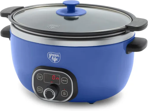 Miniatura 19 de GreenLife Olla de cocción lenta de 6QT, olla de cerámica antiadherente no tóxica sin PFAS, recipiente interior extraíble, programable, apta