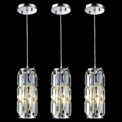 Miniatura 7 de Luces Colgantes Luz Colgante Dorada Moderna, Mini Lámpara Colgante de Cristal, Iluminación Colgante Ajustable para Cocina, Comedor y Dormitorio