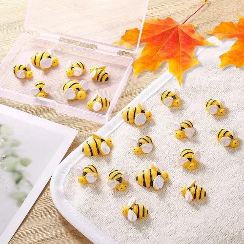 Miniatura 5 de MIKIMIQI 40 piezas diminutas de resina para decoración de abejorros, decoración de abejorros con caja de almacenamiento para manualidades, corona