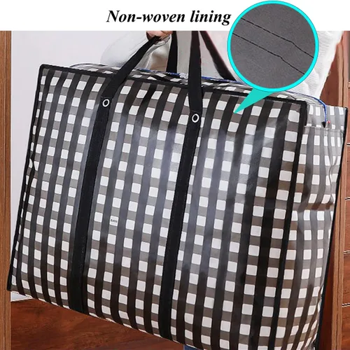 Miniatura 4 de Bolsas de mudanza grandes resistentes – Bolsas de almacenamiento grandes de 162 L con cremallera duradera, organizadores grandes impermeables