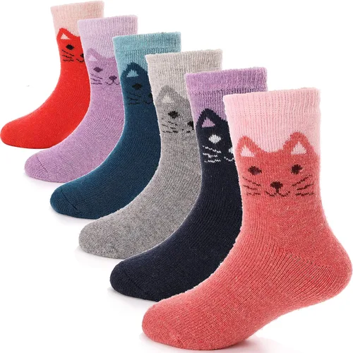 Calcetines de lana merina para niños de ANTSANG, para senderismo, para niños pequeños, niños y niñas, cálidos, gruesos, térmicos, para botas,
