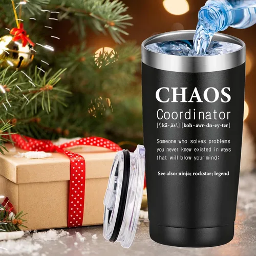 Miniatura 6 de Mamihlap Chaos Coordinator - Taza de viaje para compañeros de trabajo, regalos de coordinador del caos. Divertidos regalos inspiradores