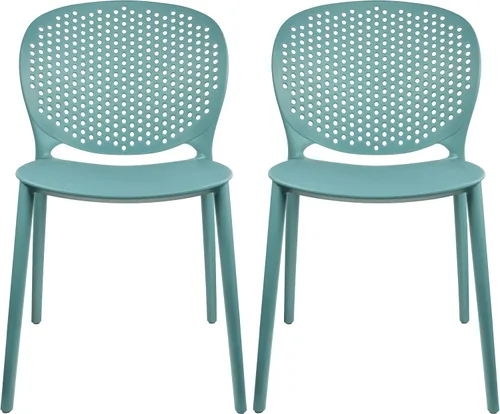 Miniatura 13 de 2xhome Juego de 2 sillas de comedor para patio Silla auxiliar moderna apilable para piscina al aire libre Plástico resistente a la intemperie
