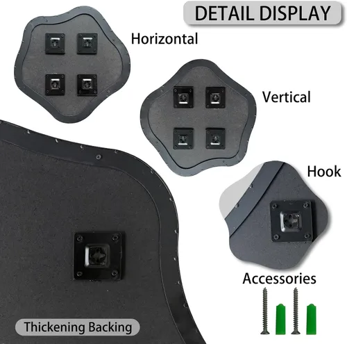 Miniatura 7 de Espejo redondo irregular, espejo festoneado de 16 pulgadas para sobre el fregadero, espejos de pared asimétricos decorativos, modernos espejos
