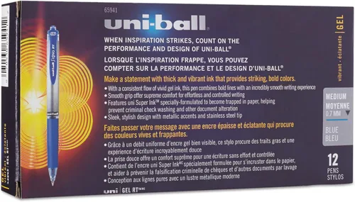 Miniatura 5 de Uni-Ball Signo RT - Bolígrafos de gel, punta media, 0.028 in, tinta azul, docena (65941)