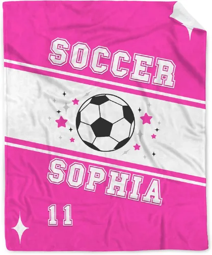 Miniatura 41 de Manta de fútbol para niñas, regalos de fútbol para niñas y niños, manta de franela de forro polar suave y cálida para niñas, regalos de fútbol