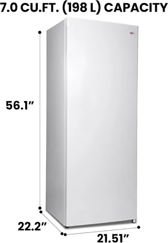 Miniatura 8 de Congelador vertical Koolatron - 4 estantes de rejilla fija, listo para garaje, almacenamiento de carne, descongelación manual, ahorro de espacio