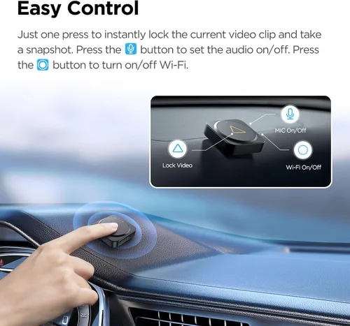 Miniatura 3 de VIOFO BTR200 Control remoto inalámbrico Bluetooth con bloqueo de eventos, función de encendido/apagado MIC&Wi-Fi y HDR para VIOFO A329S/A229 Pro